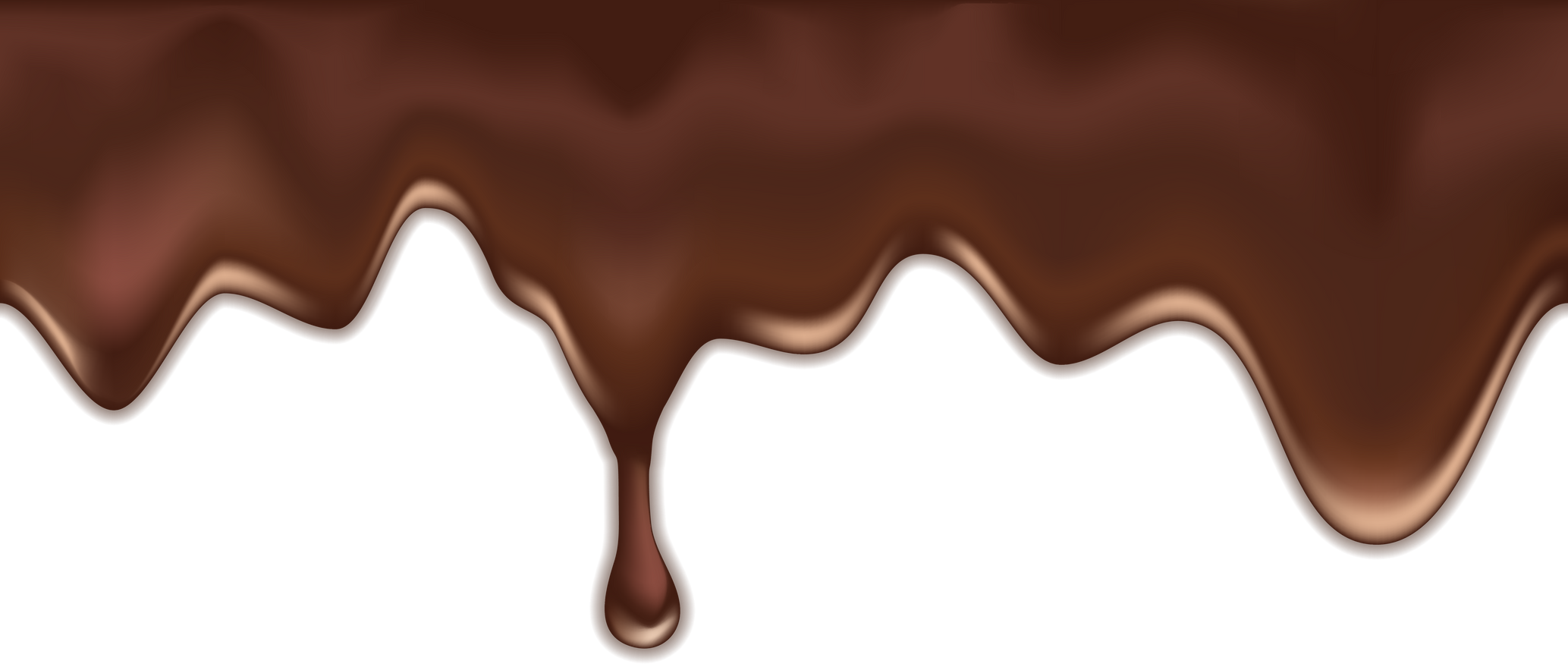 Chocolate Creamy Melted Drip Wave. Dark Brown Chocolate Smooth L